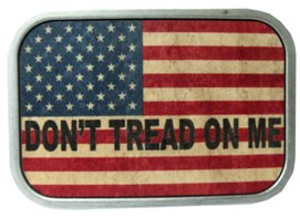 USA Don't tread on Me buckle in wood